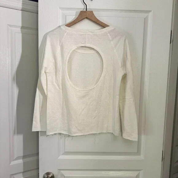 NWT - Chaser Linen French Terry Open Back Pullover - Raw Sleeve - Size Small - Picture 2 of 3